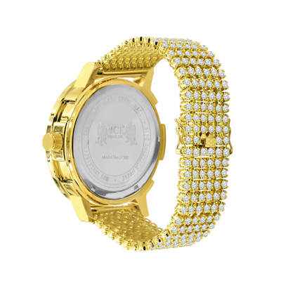 Pre-owned Ice House Rainbow Multi Tone Solitaire Roman Numeral Diamond Dial Men's Custom 55mm Watch