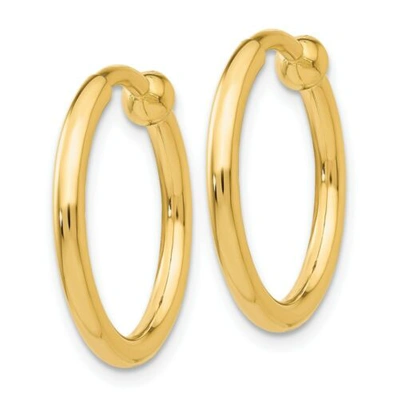 Pre-owned Non-pierced 14k  Hoop Earrings In Yellow