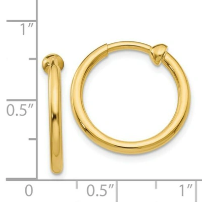 Pre-owned Non-pierced 14k  Hoop Earrings In Yellow