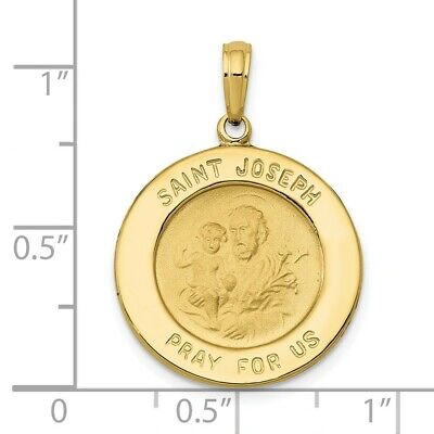 Pre-owned Skyjewelers Real 10kt Yellow Gold Saint Joseph Medal Pendant