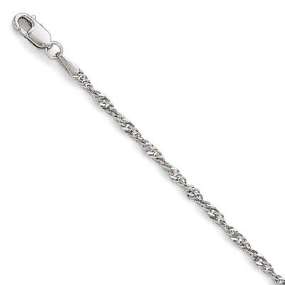 Pre-owned Superdealsforeverything Real 14kt White Gold 1.9mm Singapore Chain Anklet; 10 Inch; Lobster Clasp