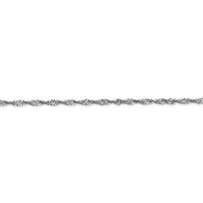 Pre-owned Superdealsforeverything Real 14kt White Gold 1.9mm Singapore Chain Anklet; 10 Inch; Lobster Clasp