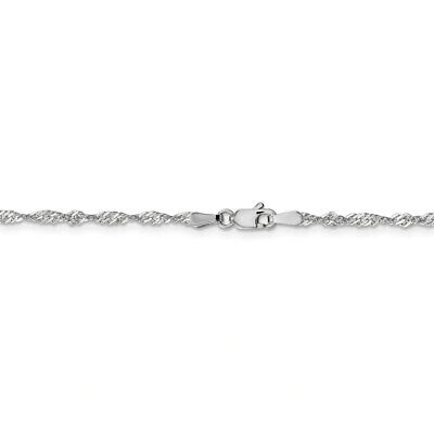 Pre-owned Superdealsforeverything Real 14kt White Gold 1.9mm Singapore Chain Anklet; 10 Inch; Lobster Clasp