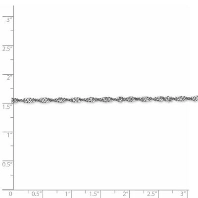 Pre-owned Superdealsforeverything Real 14kt White Gold 1.9mm Singapore Chain Anklet; 10 Inch; Lobster Clasp