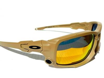 Pre-owned Oakley Shock Tube Ballistic Desert Terrain Tan Polarized Ruby Sunglass 9329 In Red
