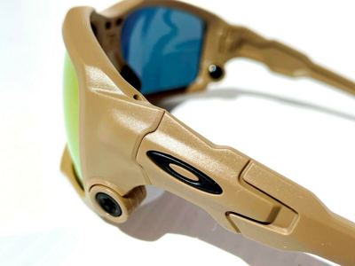 Pre-owned Oakley Shock Tube Ballistic Desert Terrain Tan Polarized Ruby Sunglass 9329 In Red
