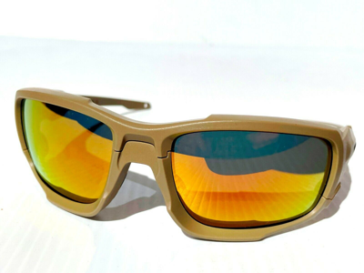 Pre-owned Oakley Shock Tube Ballistic Desert Terrain Tan Polarized Ruby Sunglass 9329 In Red