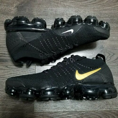 Gør livet Teoretisk niveau Pre-owned Nike Air Vapormax Flyknit 2 Running Shoes Womens 9.5 Black  Metallic Gold | ModeSens