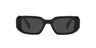 Pre-owned Prada Sunglasses Pr17ws 1ab5s0 49mm Black / Dark Grey Lens In Gray