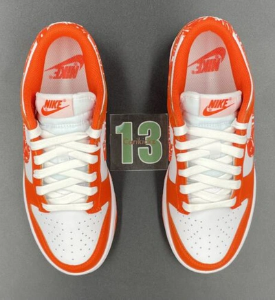 Pre-owned Nike Women's  Dunk Low ‘orange Paisley' (dh4401-103) |size 7| Brand In Hand In White/rush Orange-white