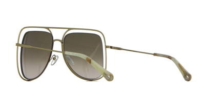 Pre-owned Chloé Ch0202s Gold/brown (004) Sunglasses
