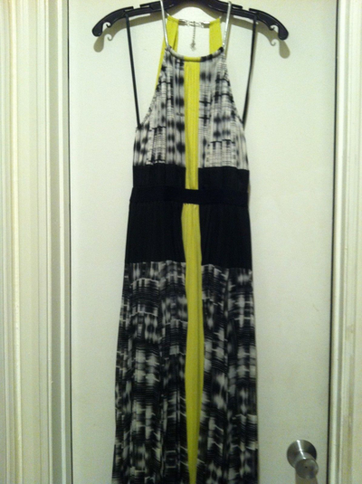 Pre-owned Bcbgmaxazria Black Combo Constantine Pleated Maxi Gown Mnl6u840/l8w Size Xs