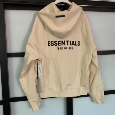 Pre owned Fear Of God Fog Essentials Mens Medium Hoodie ss21 Cream buttercream In White ModeSens