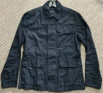 Pre-owned John Varvatos With Tags  Mackey Indigo Field Jacket - Mens Small - Msrp $498 In Indigo Navy Blue
