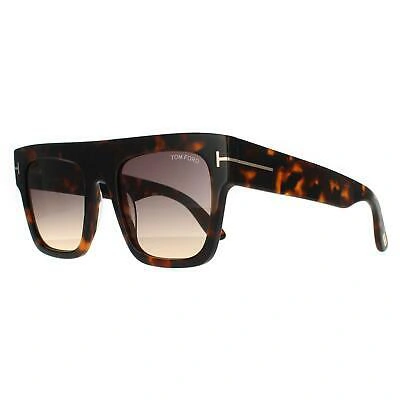 Pre-owned Tom Ford Sunglasses Renee Ft0847 52b Dark Havana Smoke Gradient In Gray