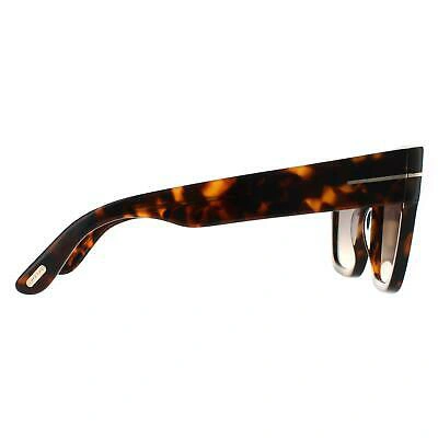 Pre-owned Tom Ford Sunglasses Renee Ft0847 52b Dark Havana Smoke Gradient In Gray