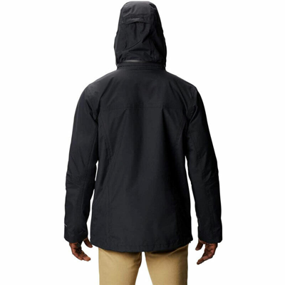 Pre-owned Columbia Limited Men's  Mecan Pass 3 In 1 Interchange Jacket Hood Omni-tech Black