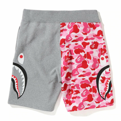 Pre-owned A Bathing Ape Bape "abc Camo Side Shark Sweat Shorts" Pink Size 2xl