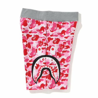 Pre-owned A Bathing Ape Bape "abc Camo Side Shark Sweat Shorts" Pink Size 2xl