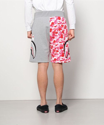 Pre-owned A Bathing Ape Bape "abc Camo Side Shark Sweat Shorts" Pink Size 2xl