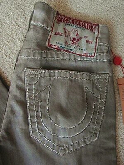 Pre-owned True Religion Mens Bobby Super T Coated Jeans In Ted Taupe In  Beige | ModeSens