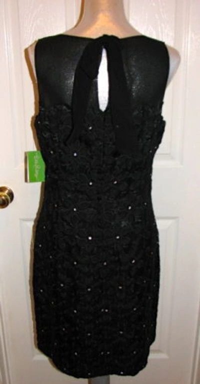 Pre-owned Lilly Pulitzer Fulton Dress Black Daisy Floral Eyelet 6,14 Rare Elegant Find