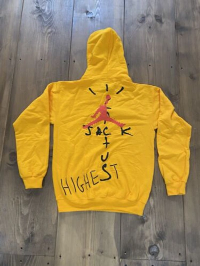 Pre-owned Travis Scott Yellow Cactus Jack X Nike Jordan Hoodie Highest In  The Room | ModeSens