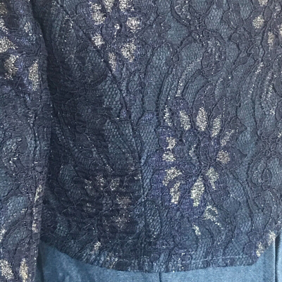 Pre-owned Western Bead Applique Denim Sundress And Bolero Lace Jacket, Size 4,6,8,10,14,18 In Blue