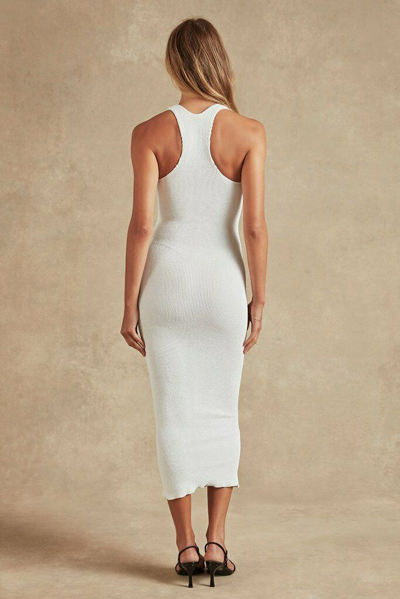Pre-owned Bond Bound By -eye Optic White 'demi' Midi Bodycon Dress (o/s)