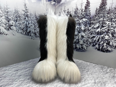 Pre-owned Litvin Men's Genuine Fur Mukluks Real Goat Fur Winter Snow Boots For Men In Brown