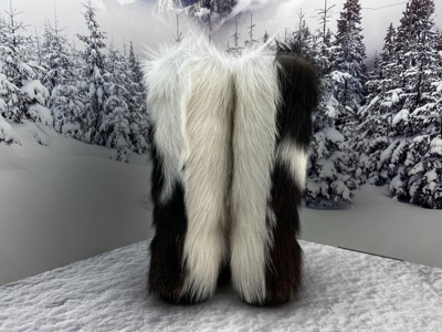 Pre-owned Litvin Men's Genuine Fur Mukluks Real Goat Fur Winter Snow Boots For Men In Brown
