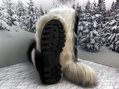 Pre-owned Litvin Men's Genuine Fur Mukluks Real Goat Fur Winter Snow Boots For Men In Brown