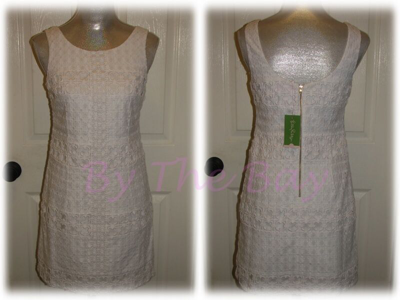 Pre-owned Lilly Pulitzer 278.00  Delia Shift Windowpane 00,0,2,4,6,8,12 Gorgeous In White