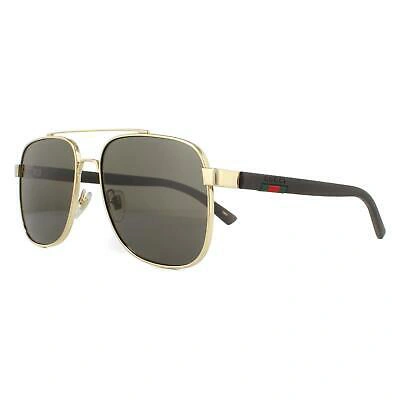 Pre-owned Gucci Sunglasses Gg0422s 003 Gold Brown