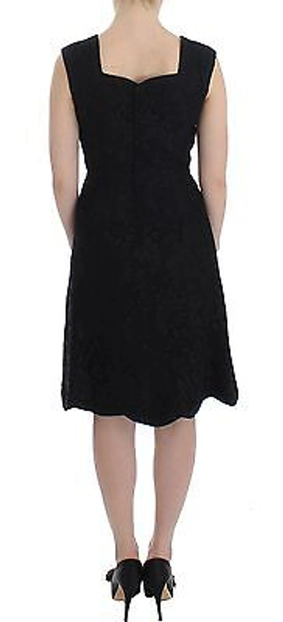 Pre-owned Dolce & Gabbana Dress Black Floral Lace Sleeveless Shift It40 / Us6 /s Rrp $2800