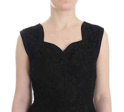 Pre-owned Dolce & Gabbana Dress Black Floral Lace Sleeveless Shift It40 / Us6 /s Rrp $2800