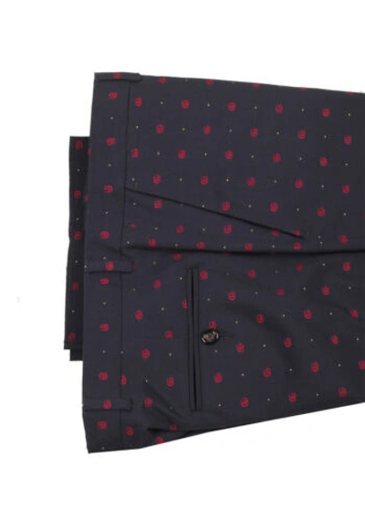 Pre-owned Gucci Blue Red Gg Signature Suit Size 50 It / 40r U.s. With Tags