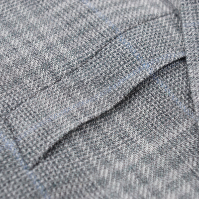 Pre-owned Canali Gray-green Layered Check Linen And Wool Sport Coat 40r (eu 50)