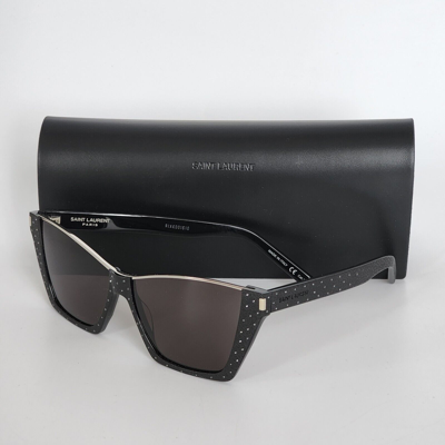Pre-owned Saint Laurent ? Sl 369 Kate 005 Black Square Women's 58 Mm Sunglasses