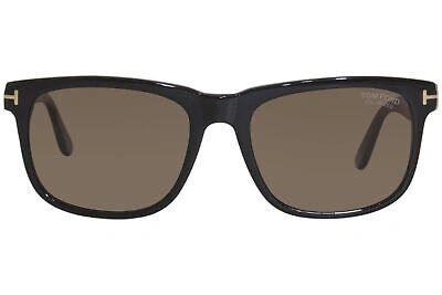 Pre-owned Tom Ford Stephenson Tf775 01h Sunglasses Men's Shiny Black/brown Polarized Lens