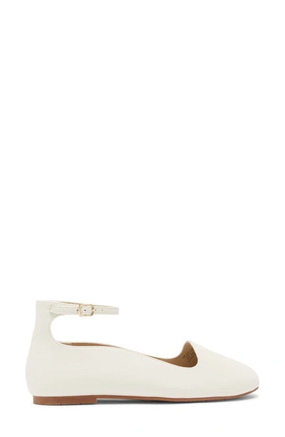 Shop Bc Footwear Found You Ankle Strap Flat In White Faux Leather