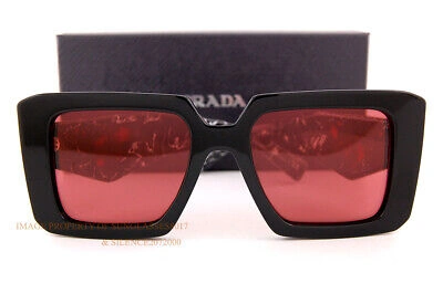 Pre-owned Prada Brand  Sunglasses Pr 23ys 1ab 06q Black/red For Women