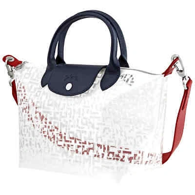 Pre-owned Longchamp Le Pliage Lgp Top Handle Bag S L1512hqm007 In White