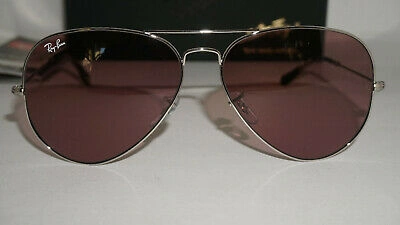 Pre-owned Ray Ban Sunglass Aviator Team Wang Silver Violet Rb3025 003/4r 62 14 140 In Purple