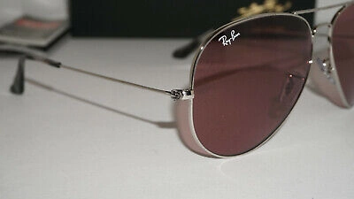 Pre-owned Ray Ban Sunglass Aviator Team Wang Silver Violet Rb3025 003/4r 62 14 140 In Purple