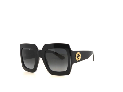 Pre-owned Gucci Gg0053sn 0053s 001 Black Gray Sunglasses 0053 Authentic