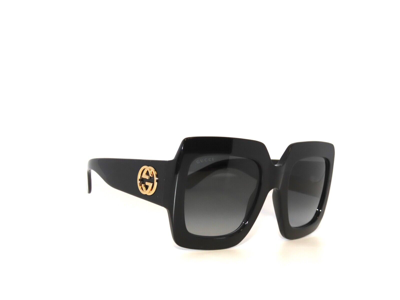 Pre-owned Gucci Gg0053sn 0053s 001 Black Gray Sunglasses 0053 Authentic