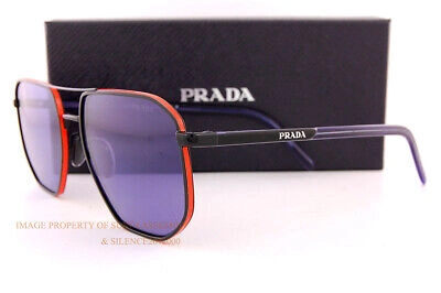 Pre-owned Prada Brand  Sunglasses Pr 59ys 11b 05q Black/orange/violet For Men In Purple