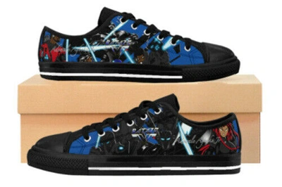 Pre-owned Handmade Batazr Footwear Mens/boys Custom Low And High Tops In Blue