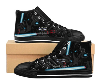 Pre-owned Handmade Batazr Footwear Mens/boys Custom Low And High Tops In Blue